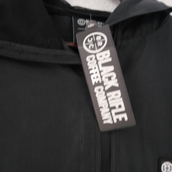 NEW Black Rifle Coffee Company Men's Small  BLACK Hooded Jacket - Picture 5 of 10